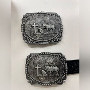 Silver metal belt buckles